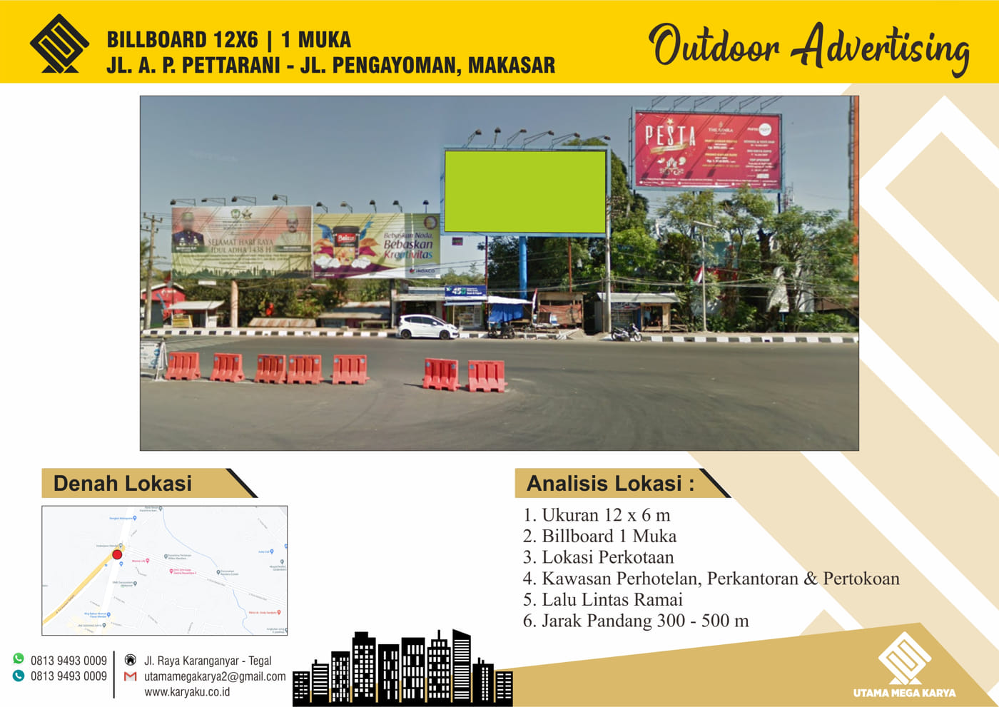 BILLBOARD MAKASAR 12x6 JL A P PETTARANI MAKASAR 1