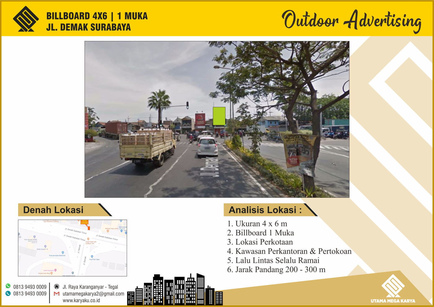 BILLBOARD SURABAYA 4X6 JL DEMAK SURABAYA