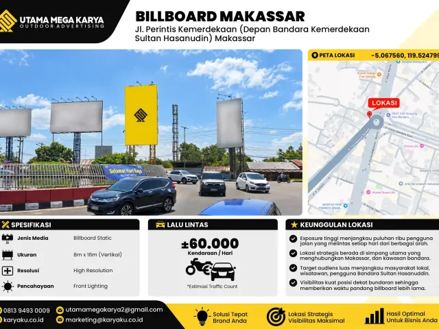 Sewa Titik Billboard dan Baliho Makassar, Jl. Perintis Kemerdekaan (Depan Bandara Sultan Hasanudin) Kota Makassar