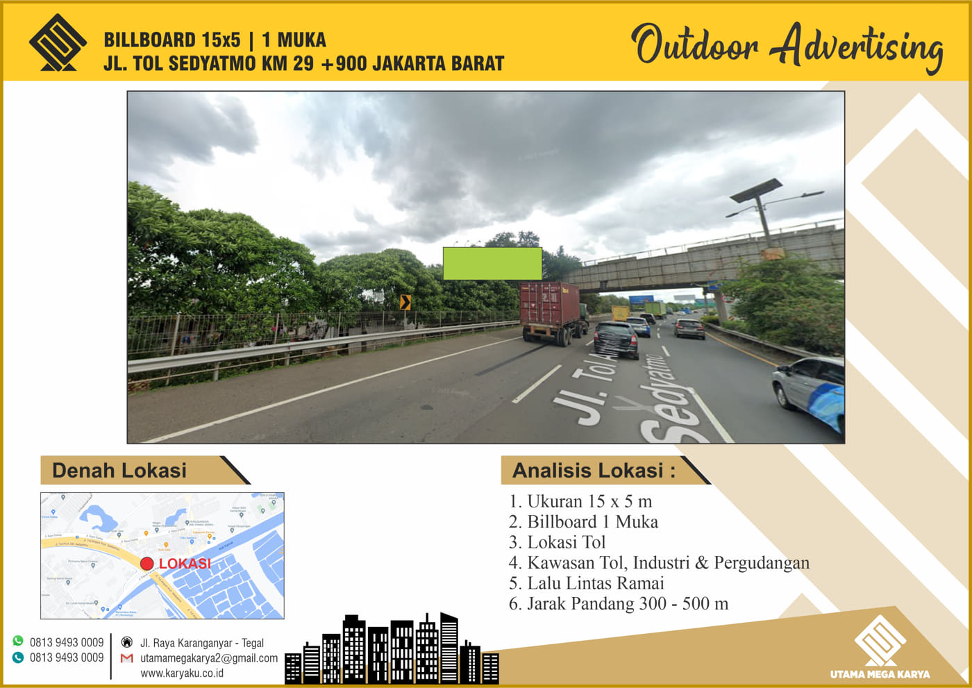 BILLBOARD JAKARTA 15x5 JL TOL SEDYATMO KM 29 +900 JAKARTA BARAT