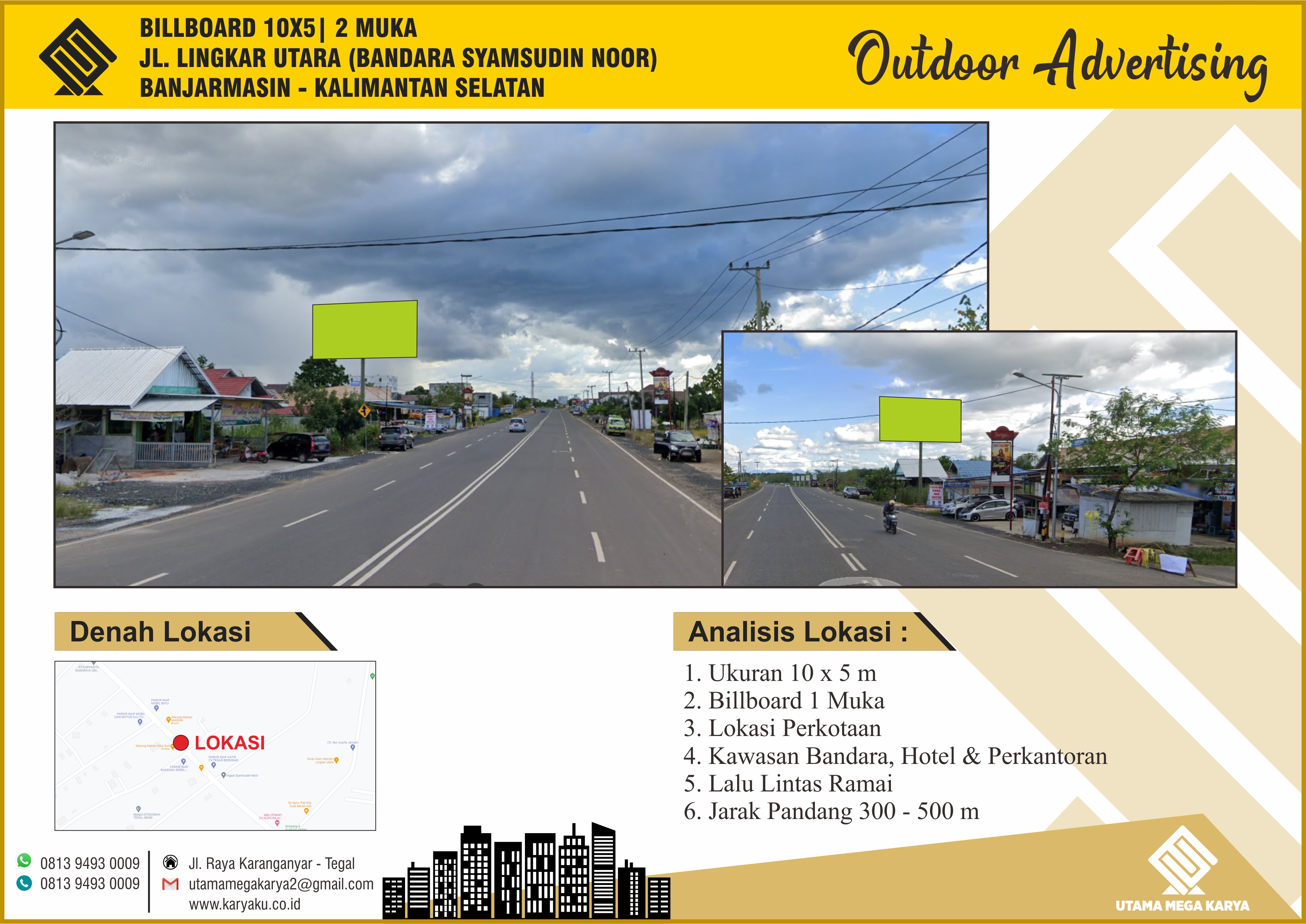 Sewa Titik Billboard dan Baliho di Jl. Lingkar Utara (Bandara Syamsudin Noor) Banjarmasinn - Kalimantan Selatan
