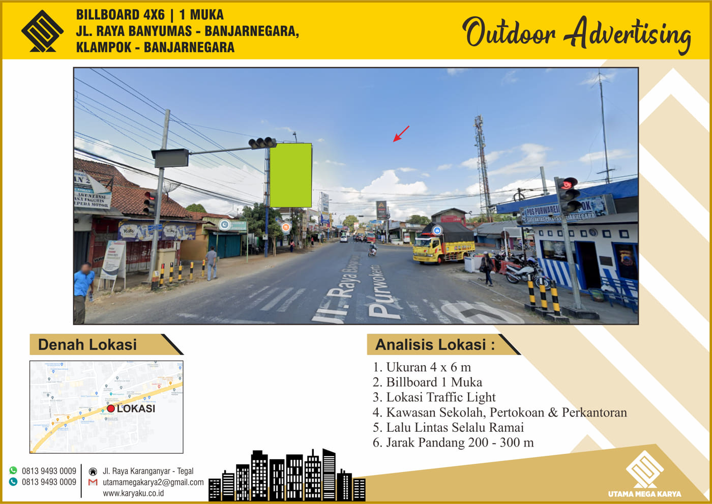 BILLBOARD BANJARNEGARA 4x6 JL. RARA BANYUMAS - BANJARNEGARA, KLAMPOK BANJARNEGARA