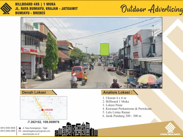 Sewa Titik Billboard Bumiayu, Jl. Raya Bumiayu, Krajan - Jatisawit Bumiayu - Brebes