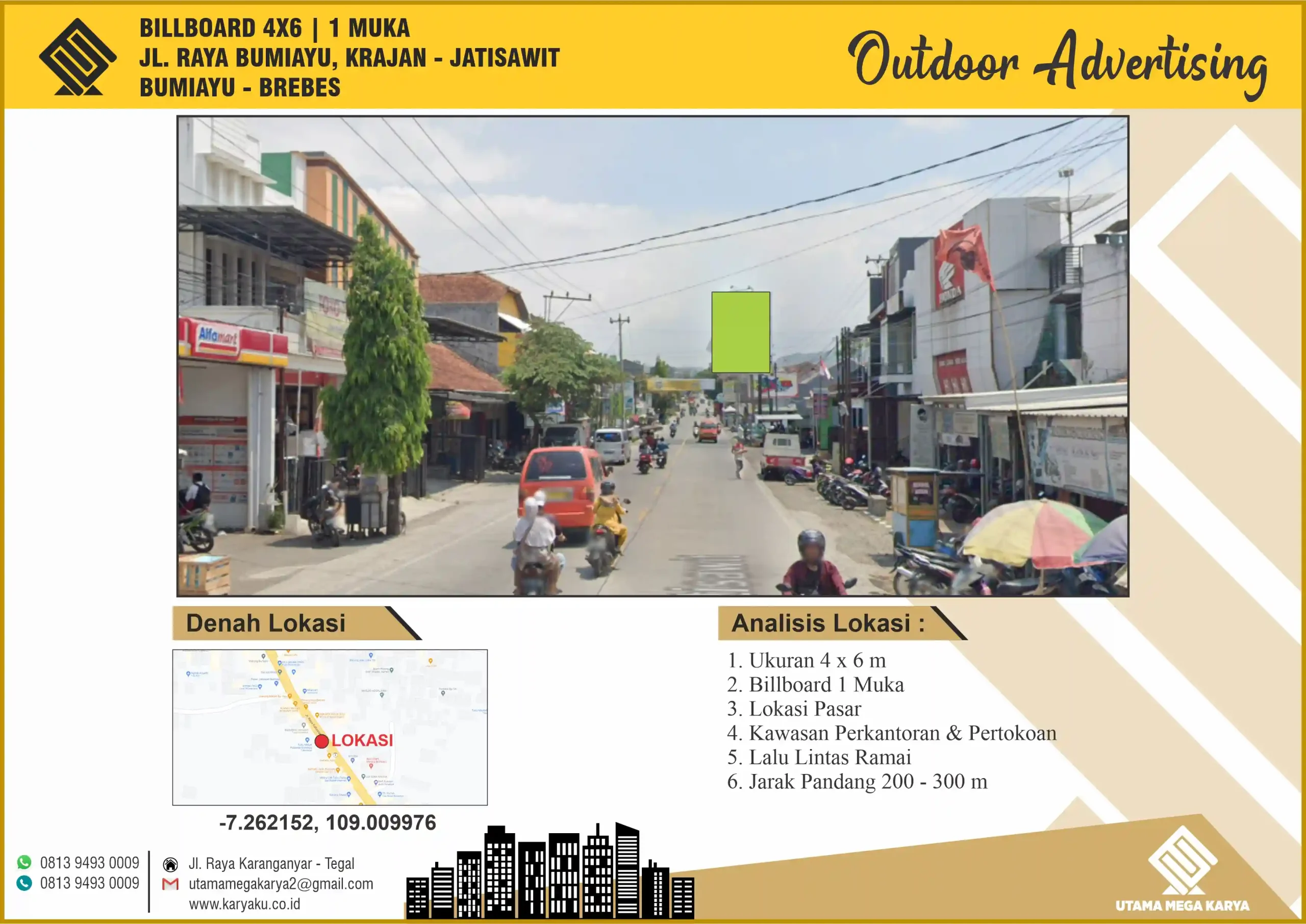 Sewa Titik Billboard Bumiayu, Jl. Raya Bumiayu, Krajan – Jatisawit Bumiayu – Brebes