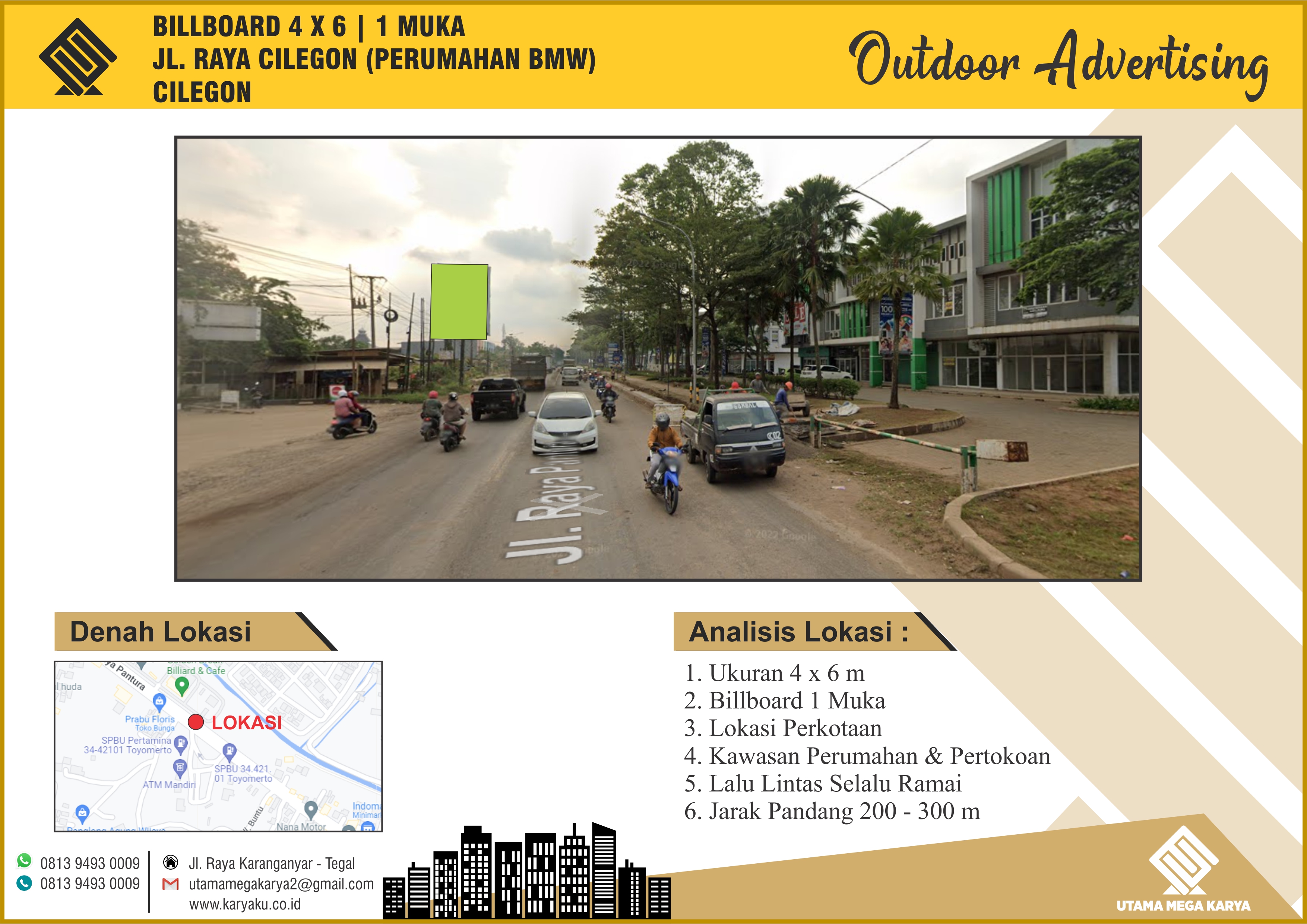 Sewa Titik Billboard dan Baliho di Cilegon, Jl.Raya Cilegon (Perumahan BMW), Cilegon.