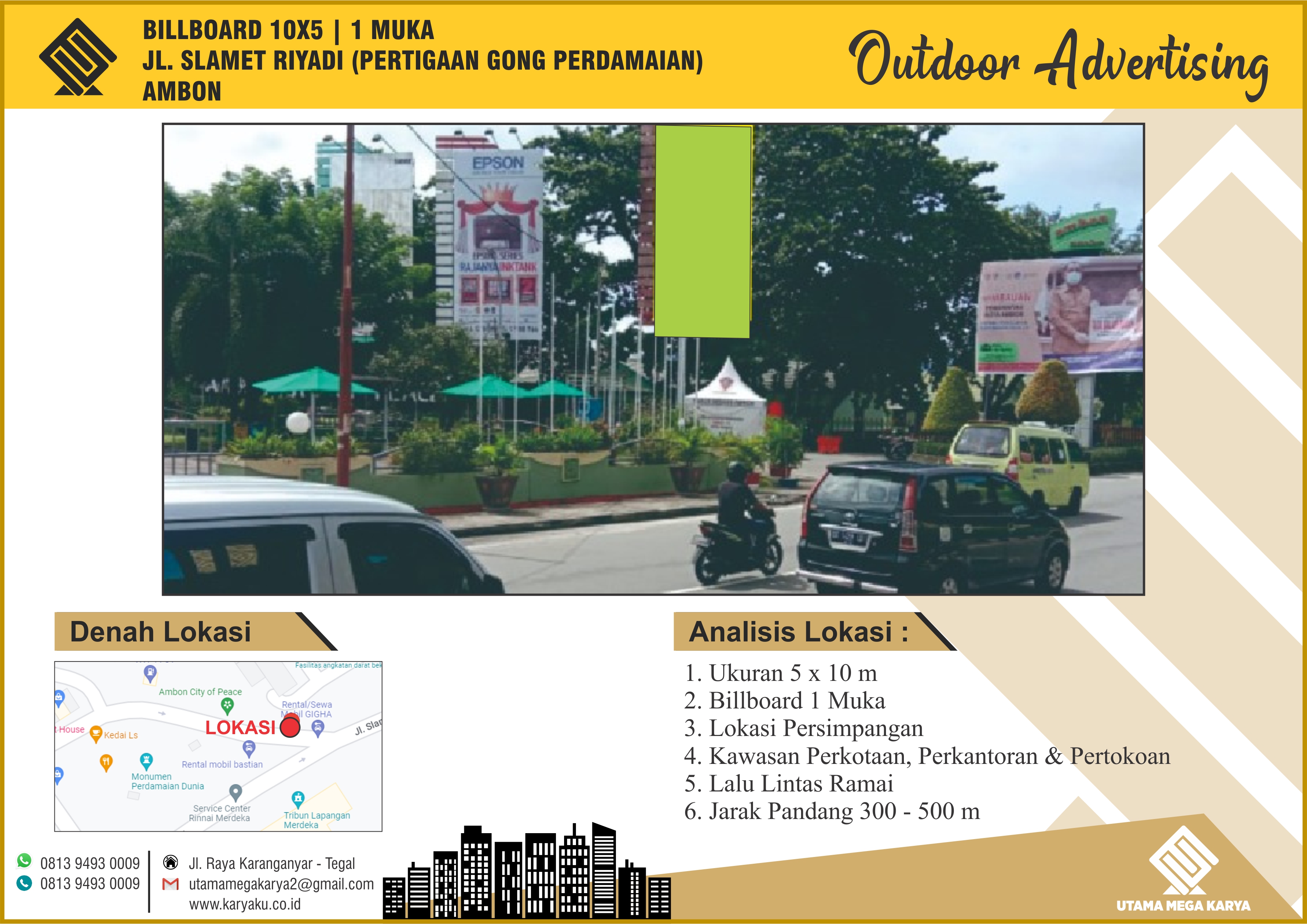 Sewa Titik Billboard dan Baliho di Ambon , Jl. Slamet Riyadi - Gong Perdamaian.