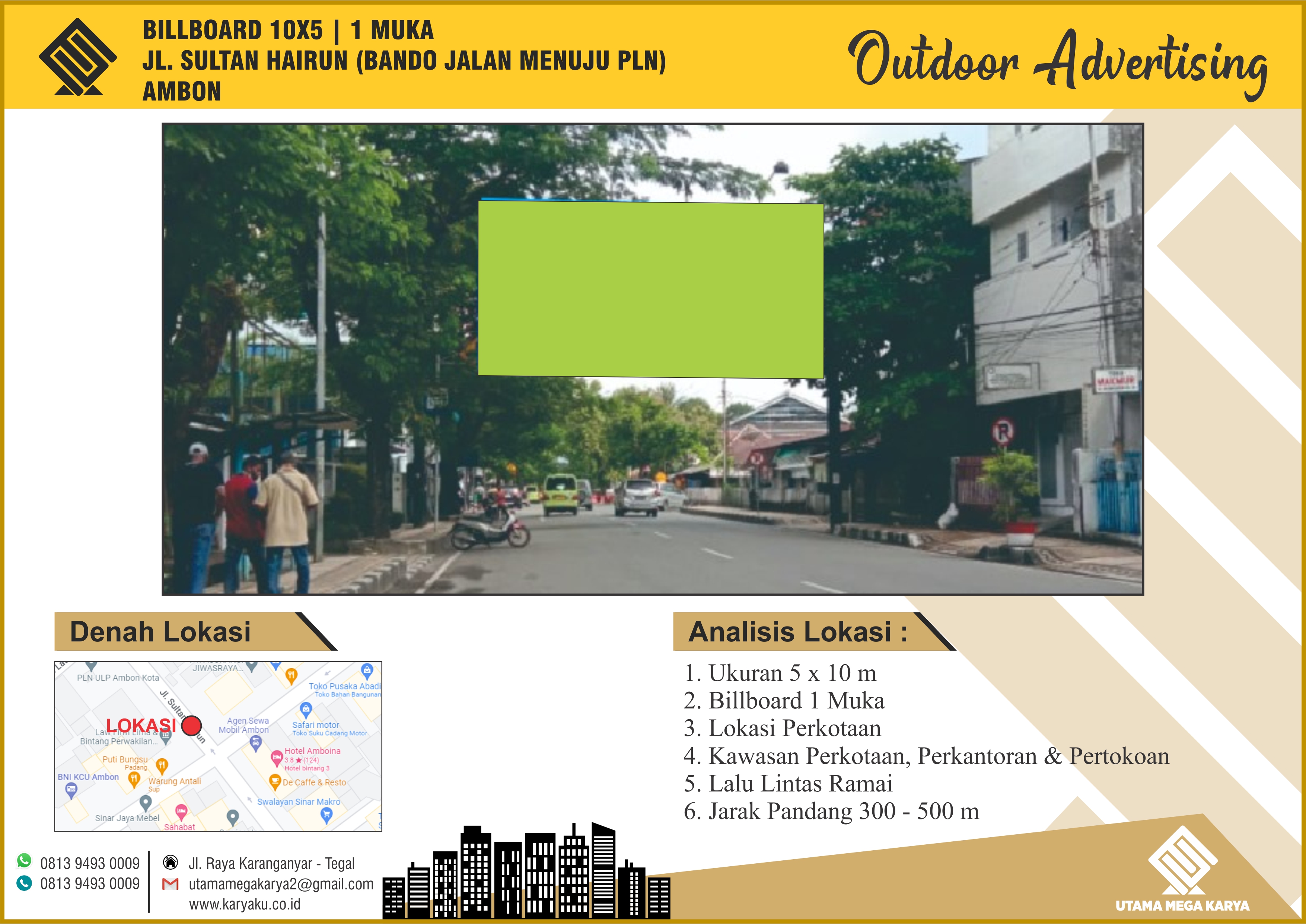 Sewa Titik Billboard dan Baliho di Ambon, Jl Sultan Hairun.