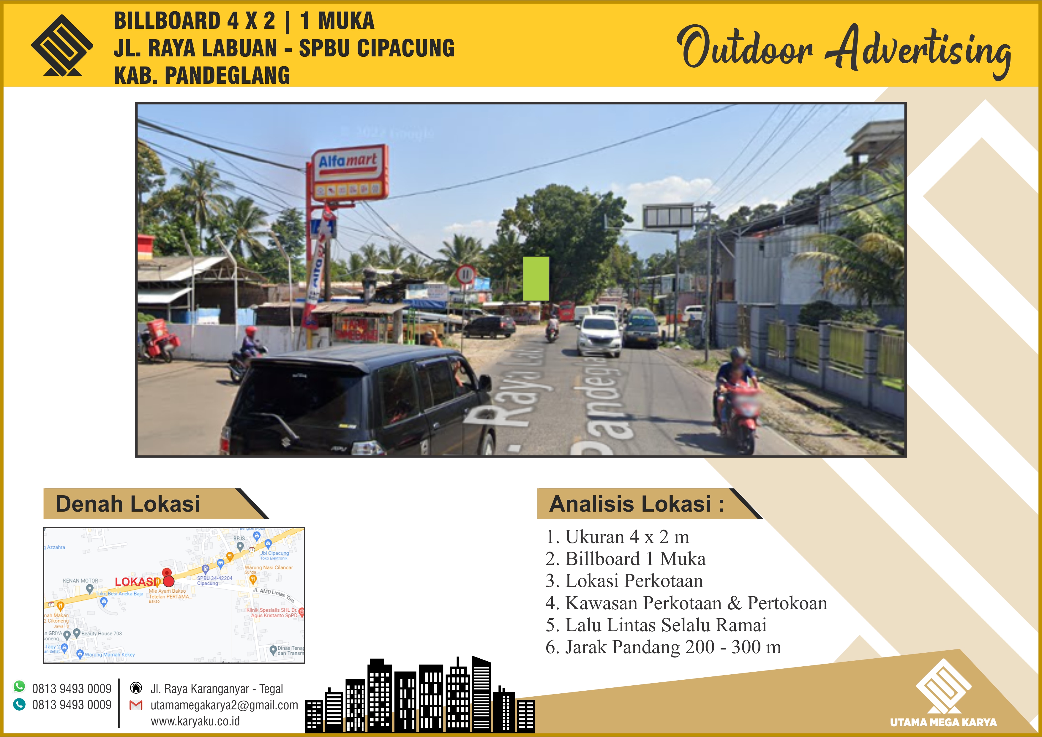 Sewa Titik Billboard dan Baliho di Kabupaten Pandeglang, Jl. Raya Labuan - SPBU Cipapung.