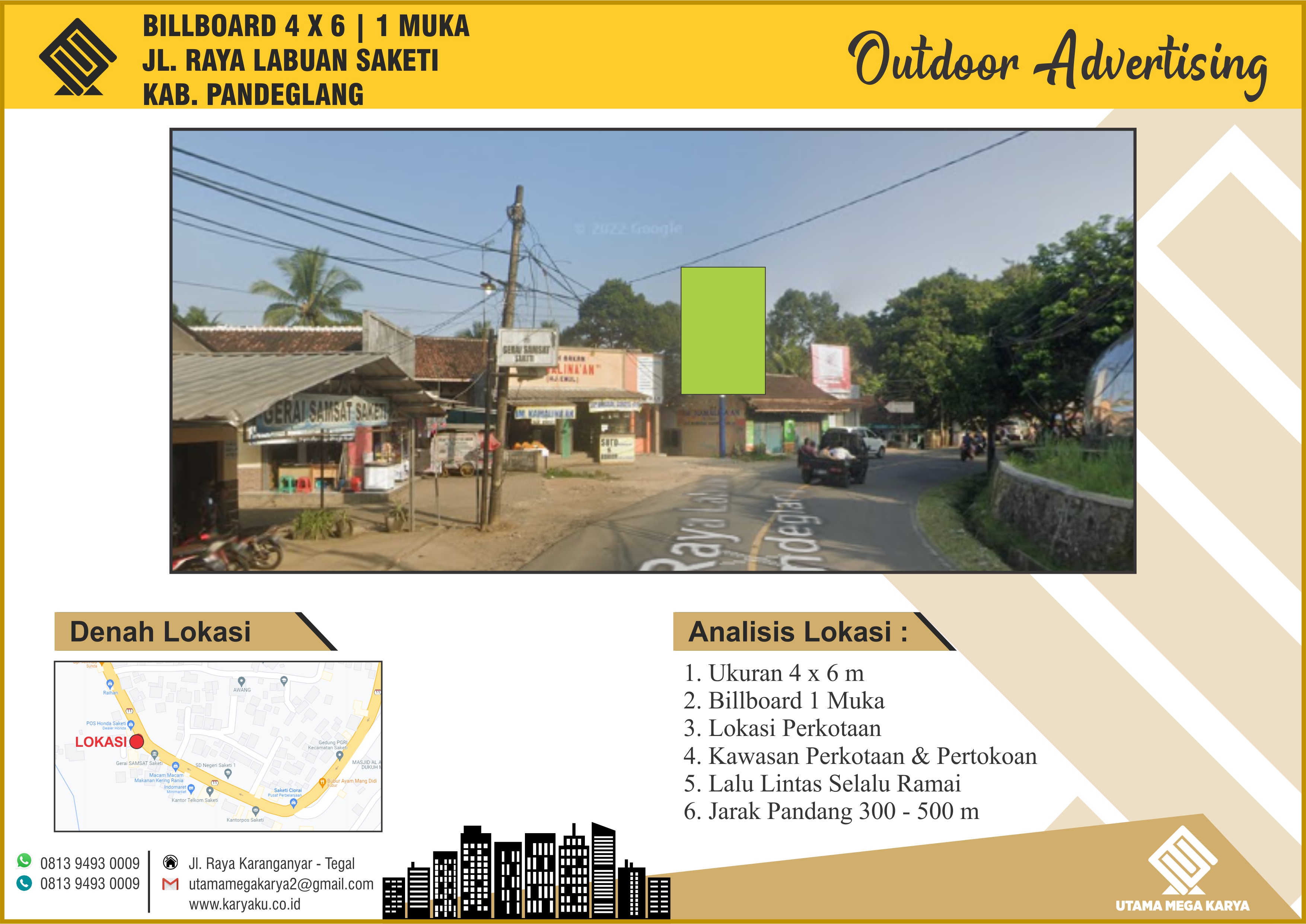 Sewa Titik Billboard dan Baliho di Banten, Jl. Raya Labuan Saketi - Kabupaten Pandeglang.