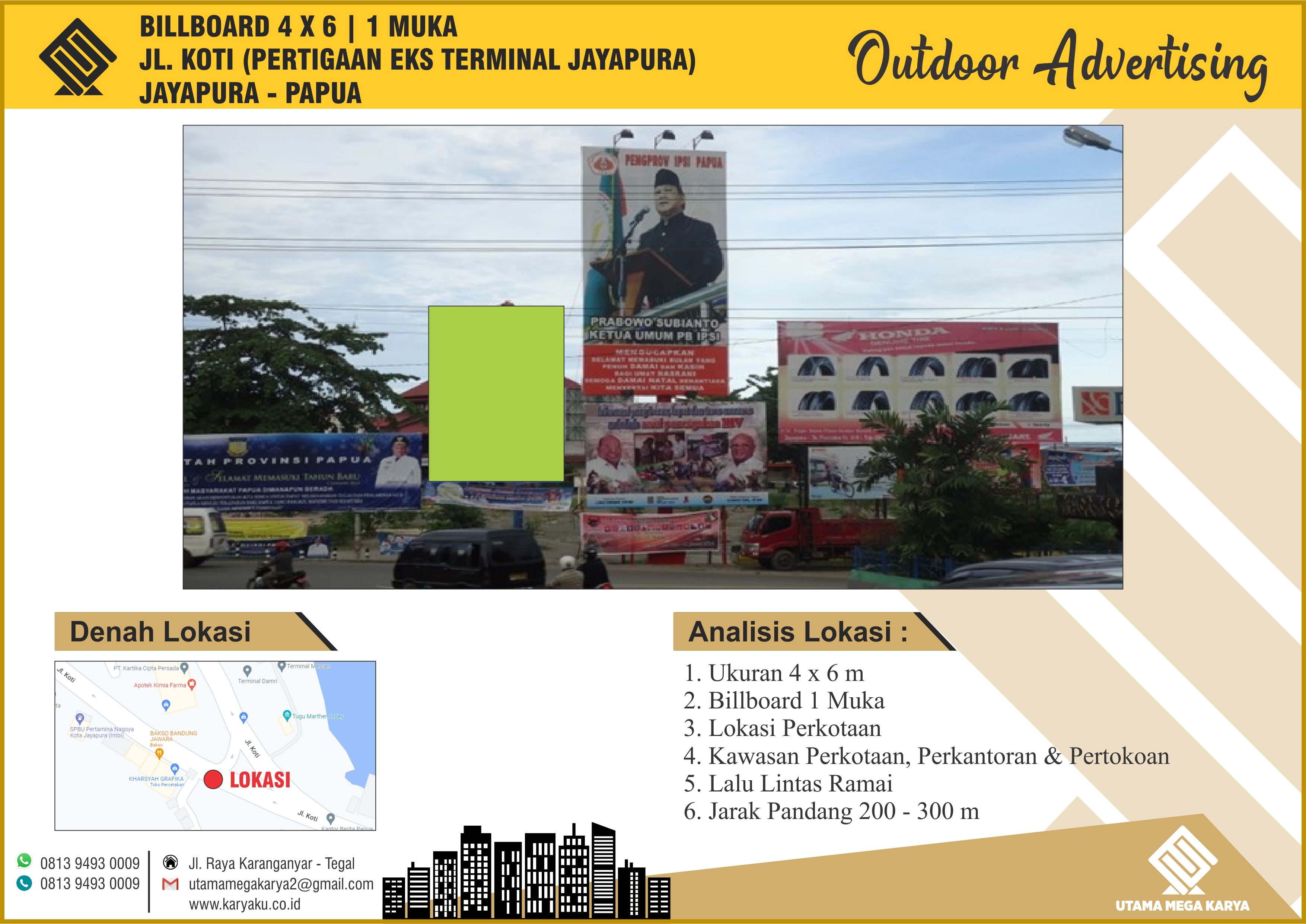 Sewa Titik Billboard dan Baliho di Papua, Jl. Koti - Jayapura.