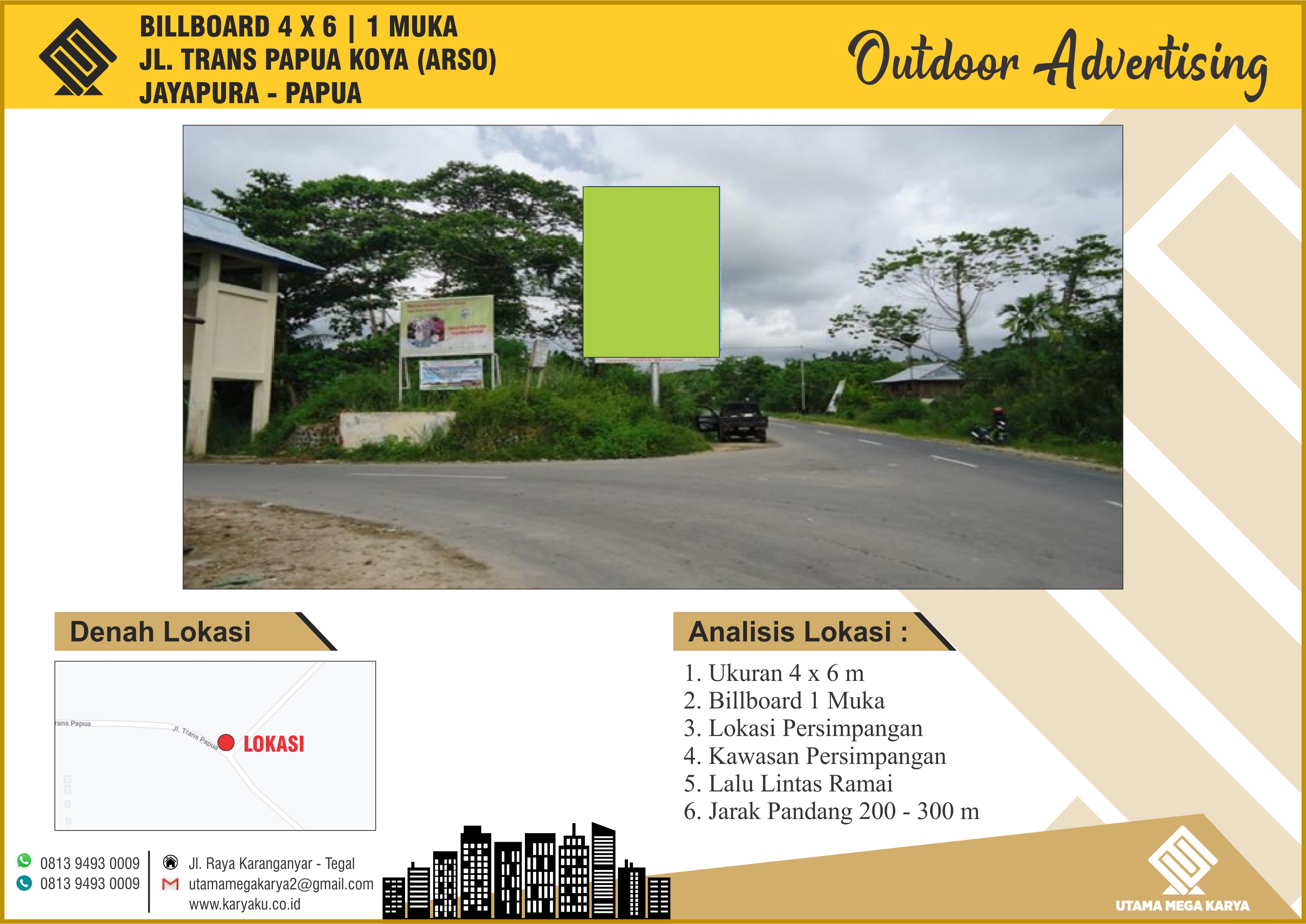 Sewa Titik Billboard dan Baliho di Papua, Jl. Trans Papua Koya (Arso) - Jayapura.