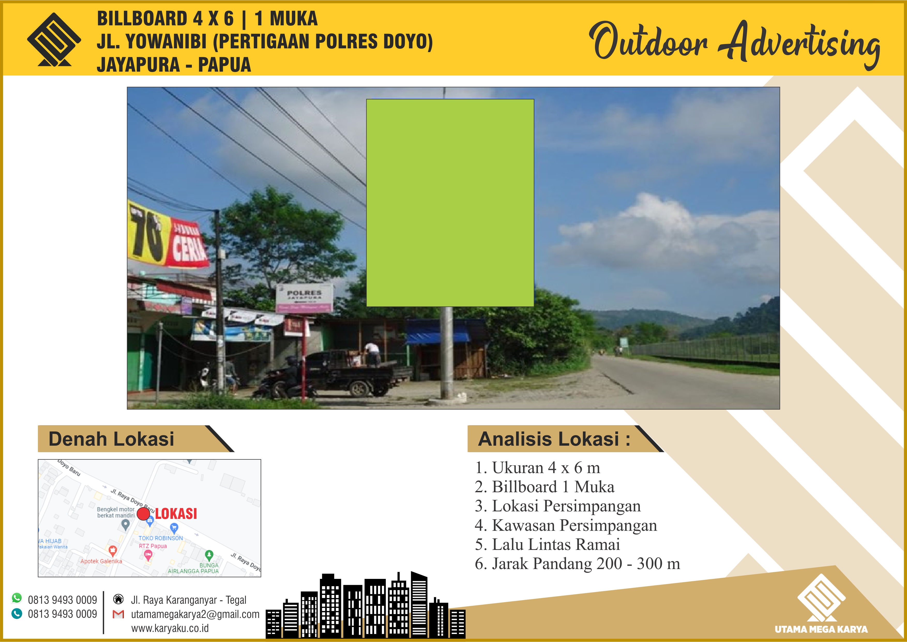 Sewa Titik Billboard dan Baliho di Papua, Jl. Abepura - Sentani, Jayapura.
