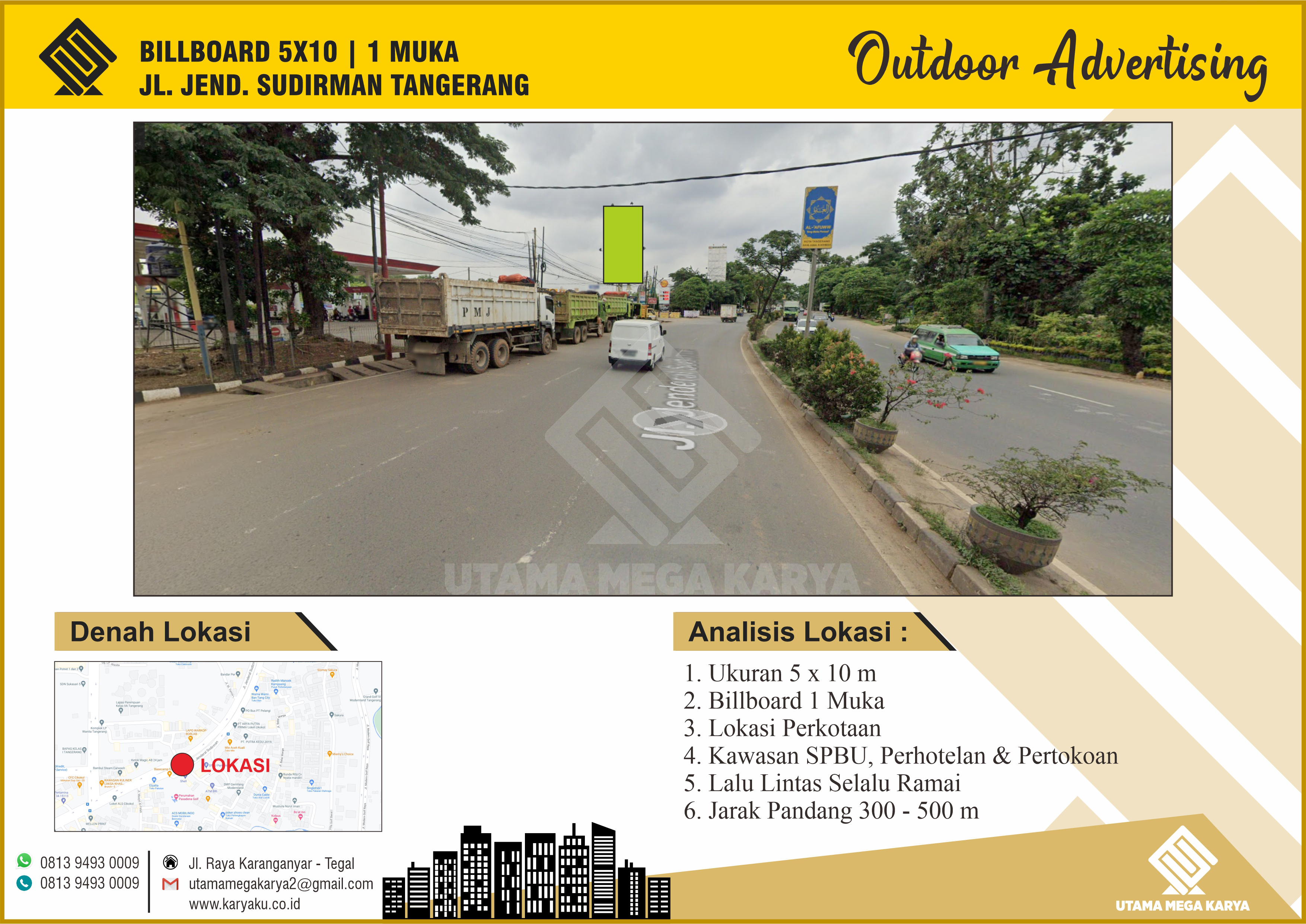 Sewa Titik Billboard dan Baliho di Banten Jl. Jend. Sudirman Tangerang.