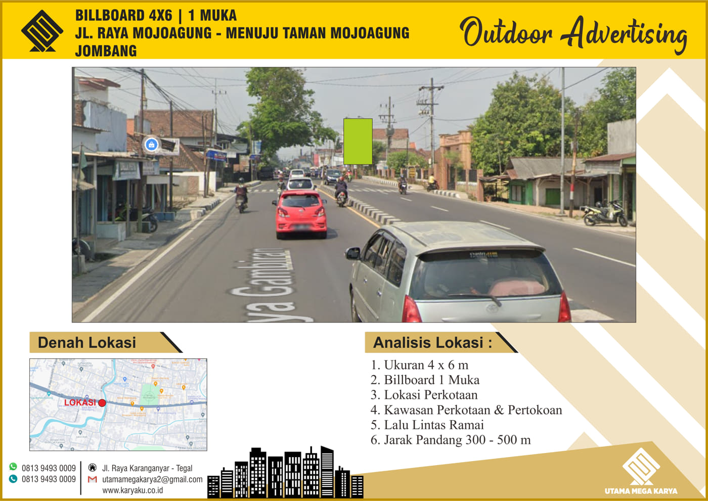 Sewa Titik Billboard di Jombang, Jl. Raya Mojoagung - Taman Mojoagung, Jombang