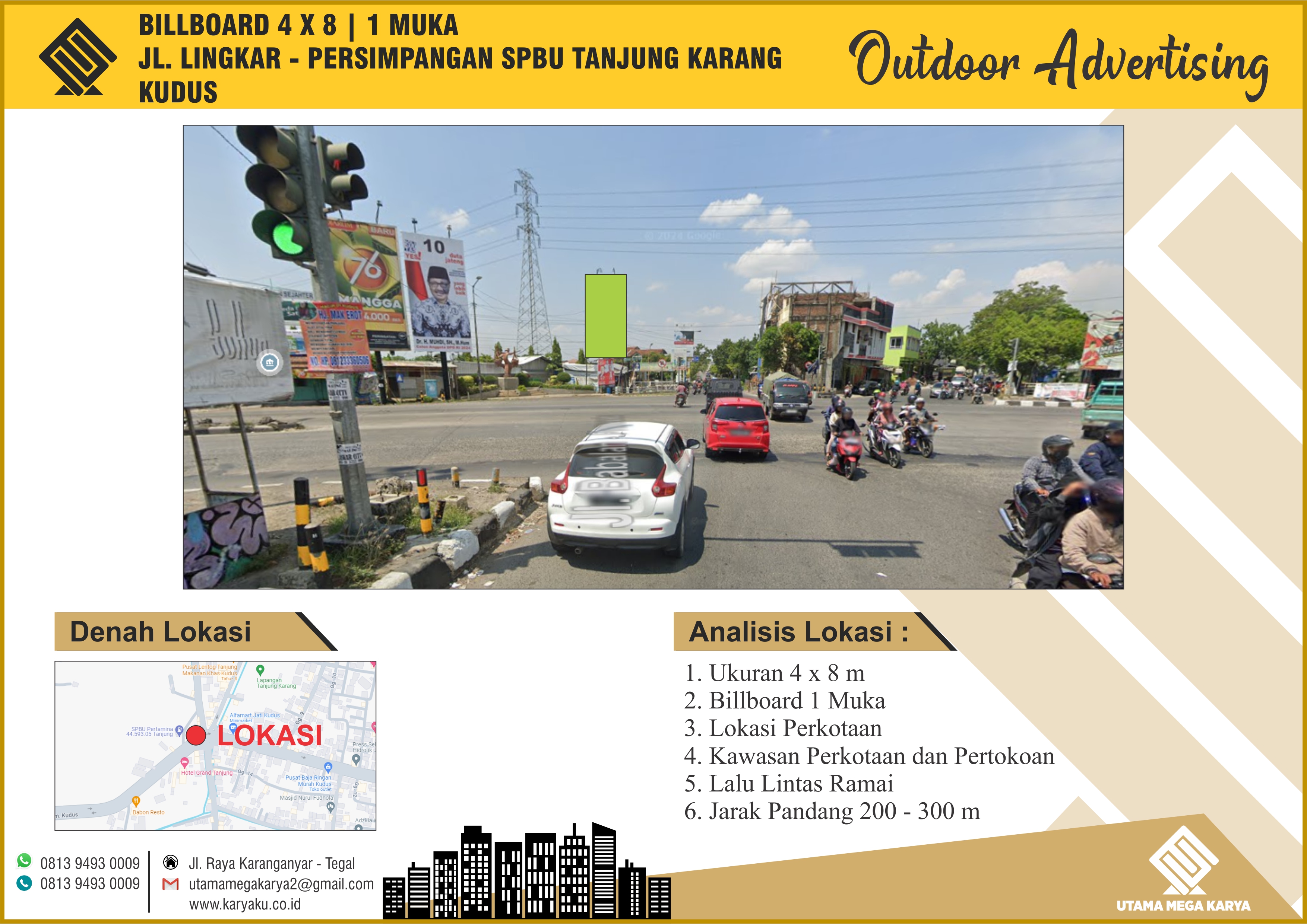 Sewa Titik Billboard dan Baliho Kudus, Jl. Lingkar Kudus (Persimpangan SPBU Tanjung Karang), Kudus