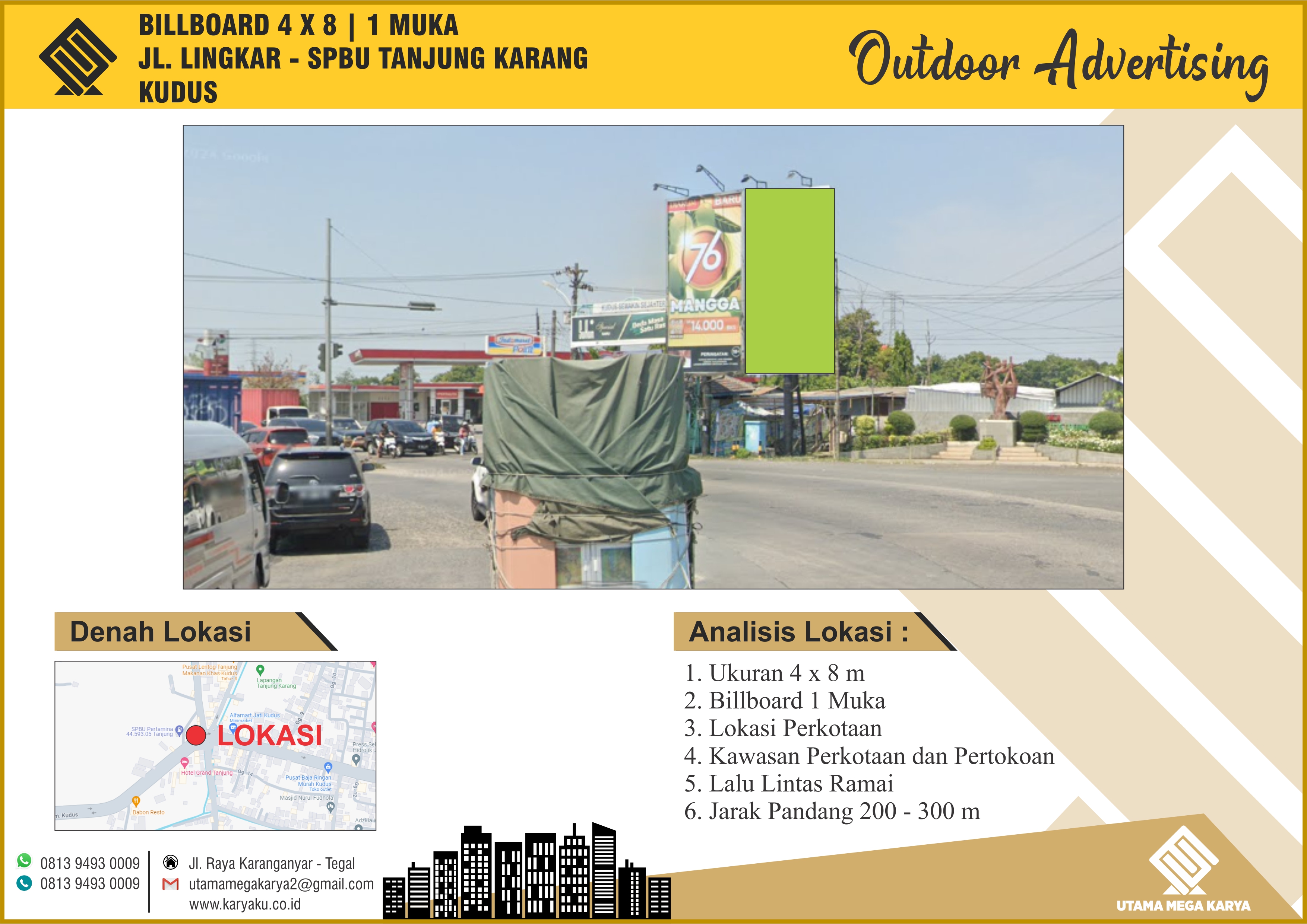 Sewa Titik Billboard dan Baliho Kudus, Jl. Lingkar Kudus (SPBU Tanjung Karang), Kudus