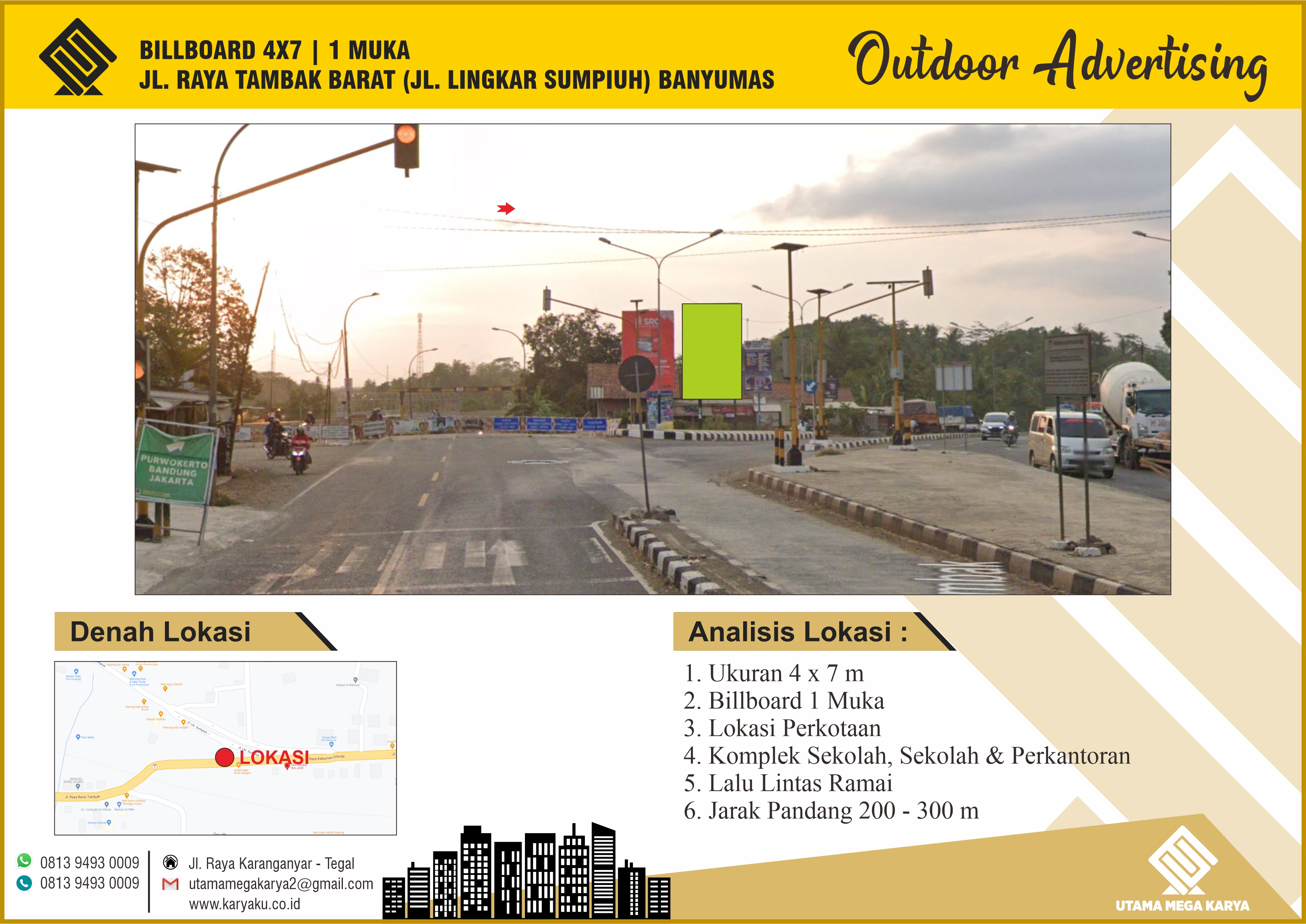 Sewa Titik Billboard Banyumas, Jl. Raya tambak barat (Jl. Lingkar  Sumpiuh), Banyumas