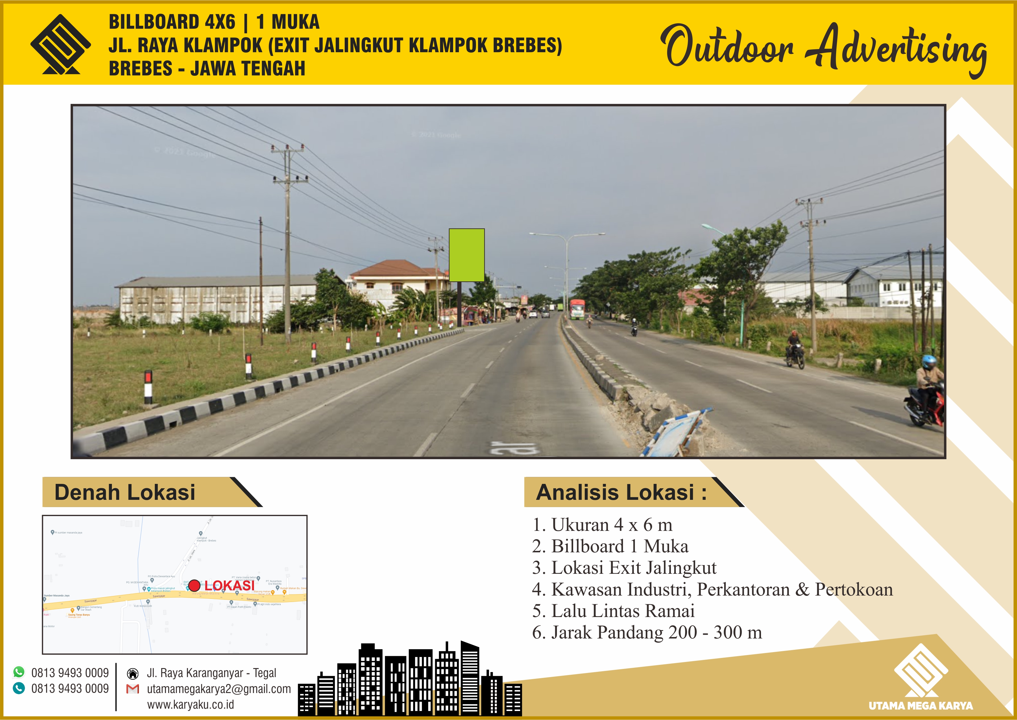 Sewa Titik Billboard Brebes, Jl. Raya Klampok (Exit Jalingkut Klampok Brebes), Brebes