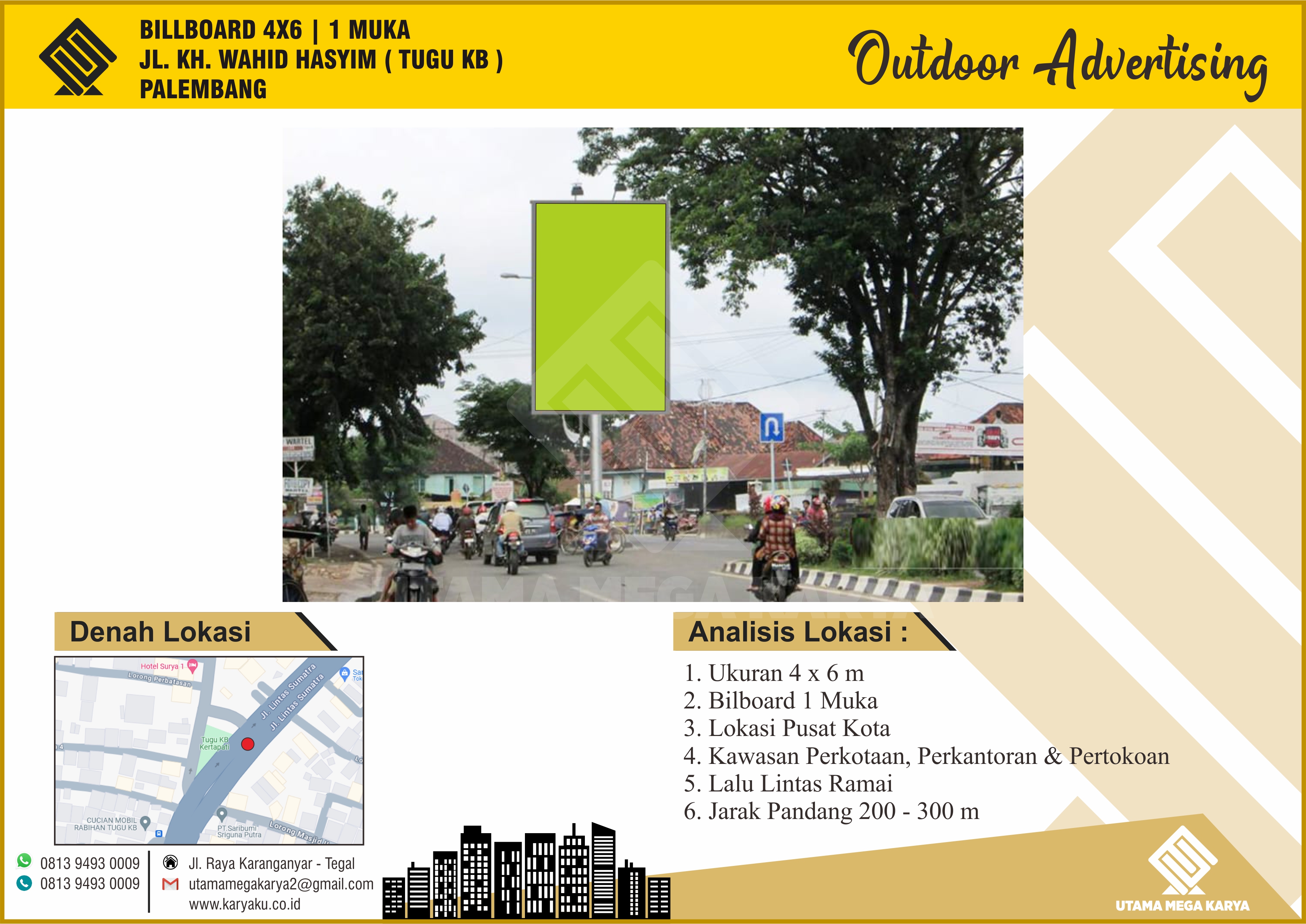 Jl. KH. Wahid Hasyim (Tugu KB),  Palembang
