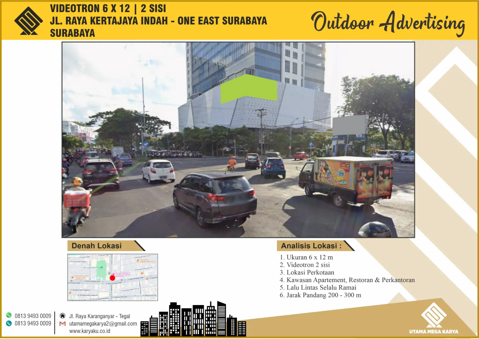 Sewa Videotron di One East Jl. Raya Kertajaya Indah, Surabaya, Jawa Timur