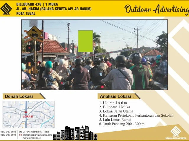 Sewa Titik Billboard di Kota Tegal, Jl. AR. Hakim (Palang Kereta Api Ar Hakim), Kota Tegal