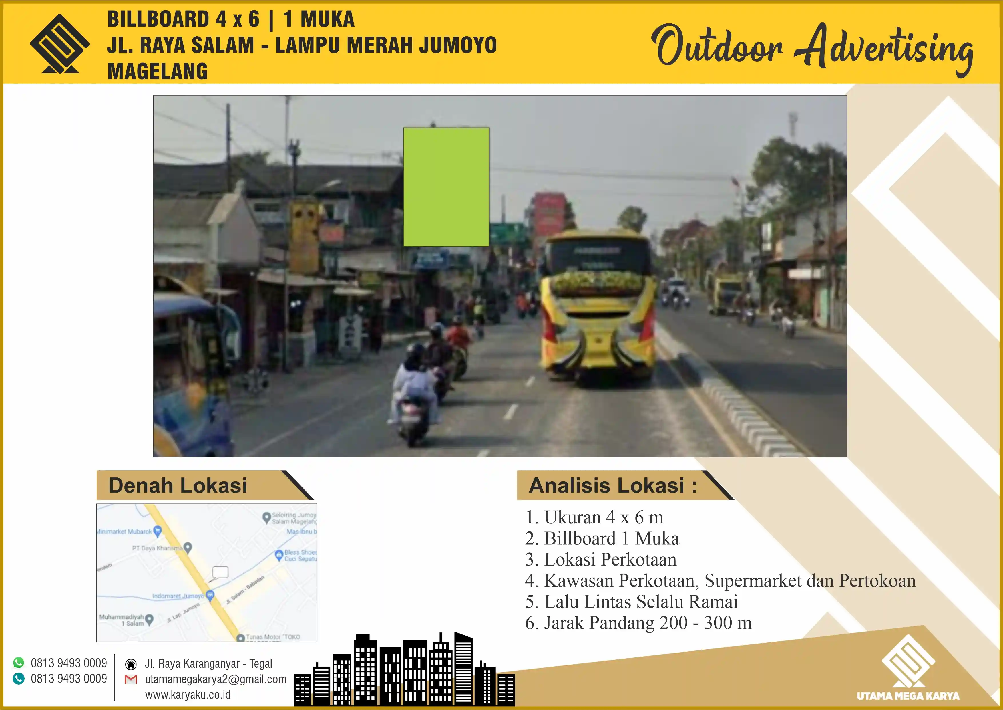 Sewa Titik Billboard di Magelang, Jl. Raya Salam - Lampu Merah Jumoyo, Magelang