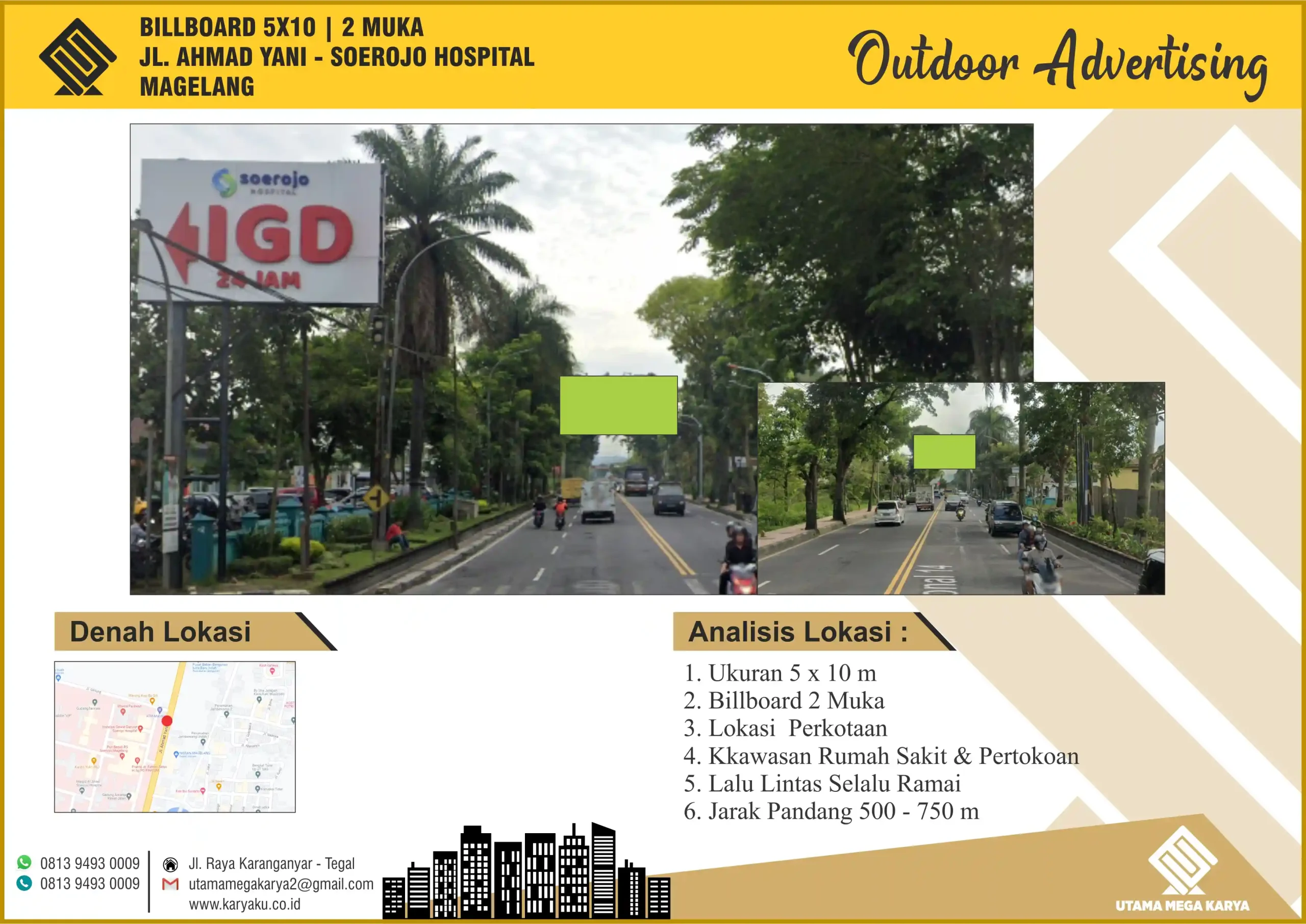 Sewa Titik Billboard di Magelang, Jl. Ahmad Yani – Soerojo Hospital, Magelang