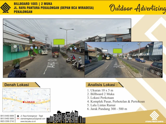 Sewa Titik Billboard di Pekalongan, Jl. Raya Pantura Pekalongan (Depan BCA Wiradesa), Pekalongan