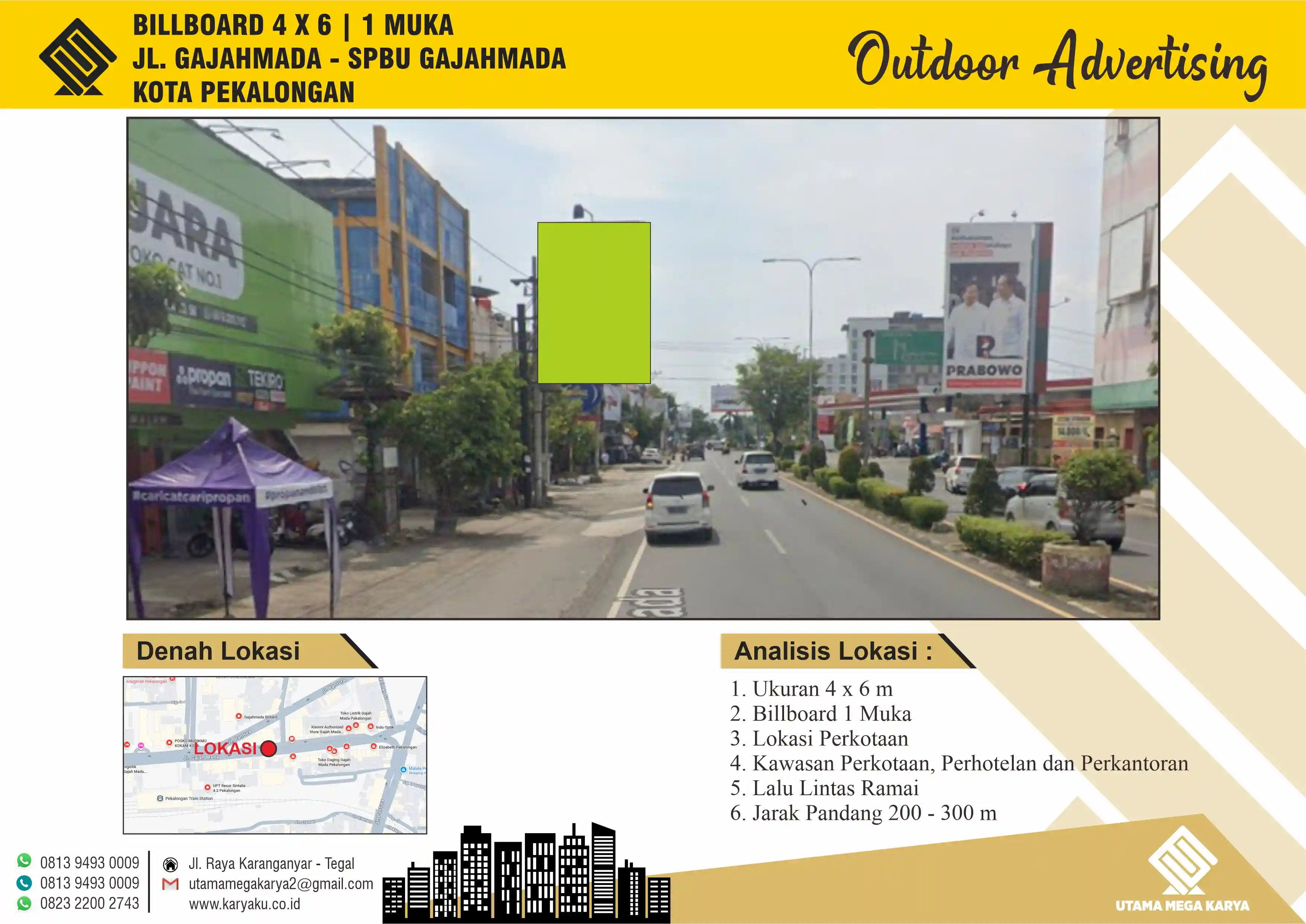 Sewa Titik Billboard di Pekalongan, Jl. Gajah Mada - SPBU Gajah Mada, Kota pekalongan