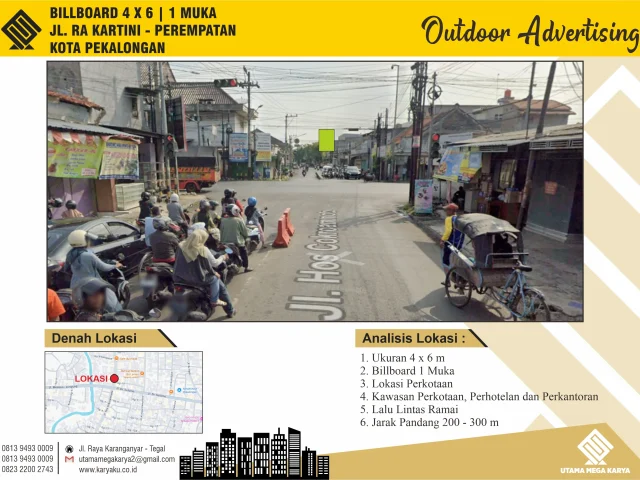Sewa Titik Billboard di Pekalongan, Jl. RA Kartini - Perempatan, Kota Pekalongan