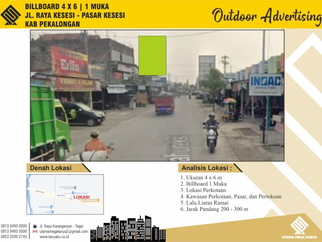 Sewa Titik Billboard di Pekalongan, Jl. Raya Kesesi - Pasar Kesesi Kab Pekalongan , Pekalongan