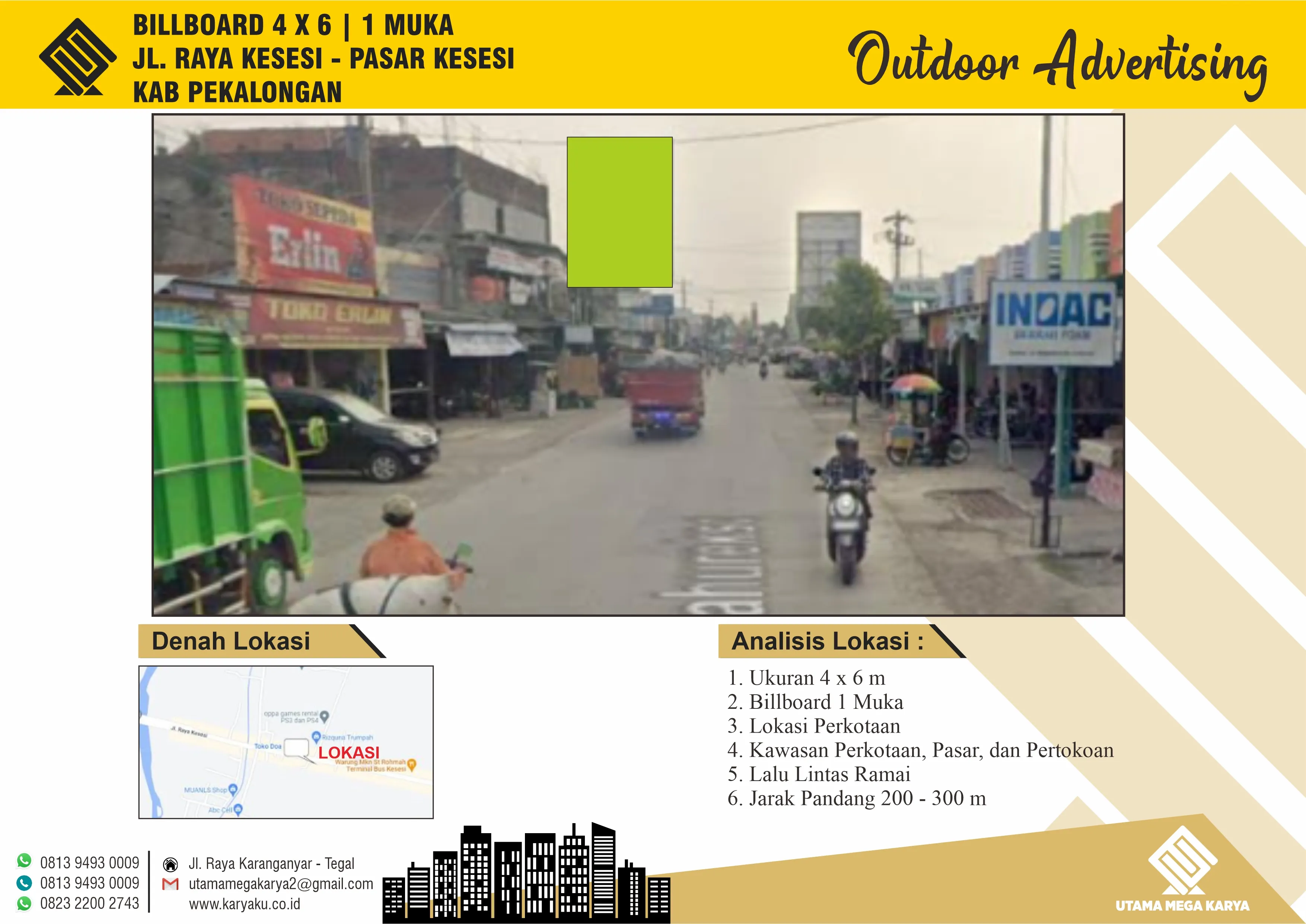 Sewa Titik Billboard di Pekalongan, Jl. Raya Kesesi - Pasar Kesesi Kab Pekalongan , Pekalongan