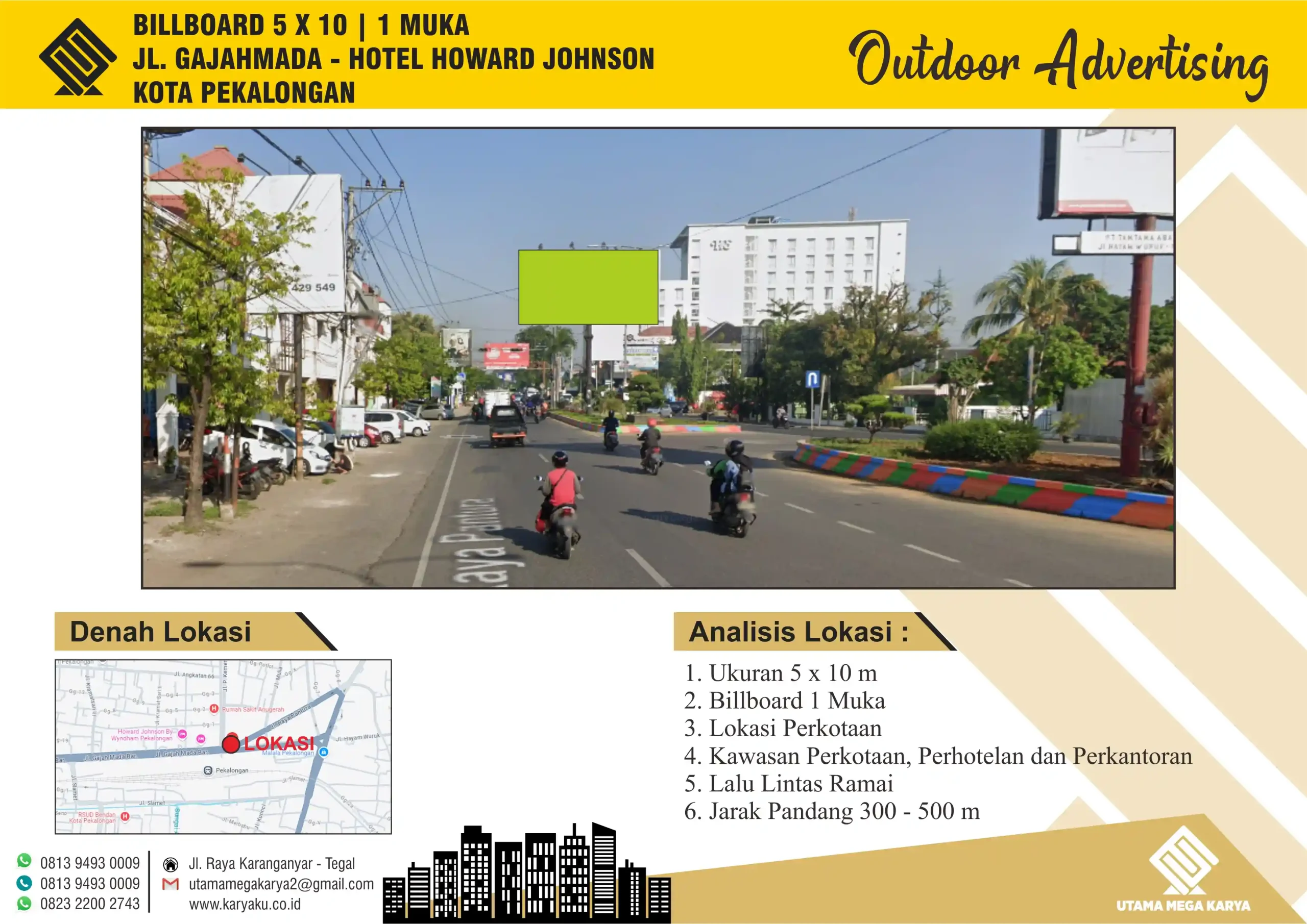 Sewa Titik Billboard di Pekalongan, Jl. KH. Mansyur – Menuju Stasiun, Kota Pekalongan