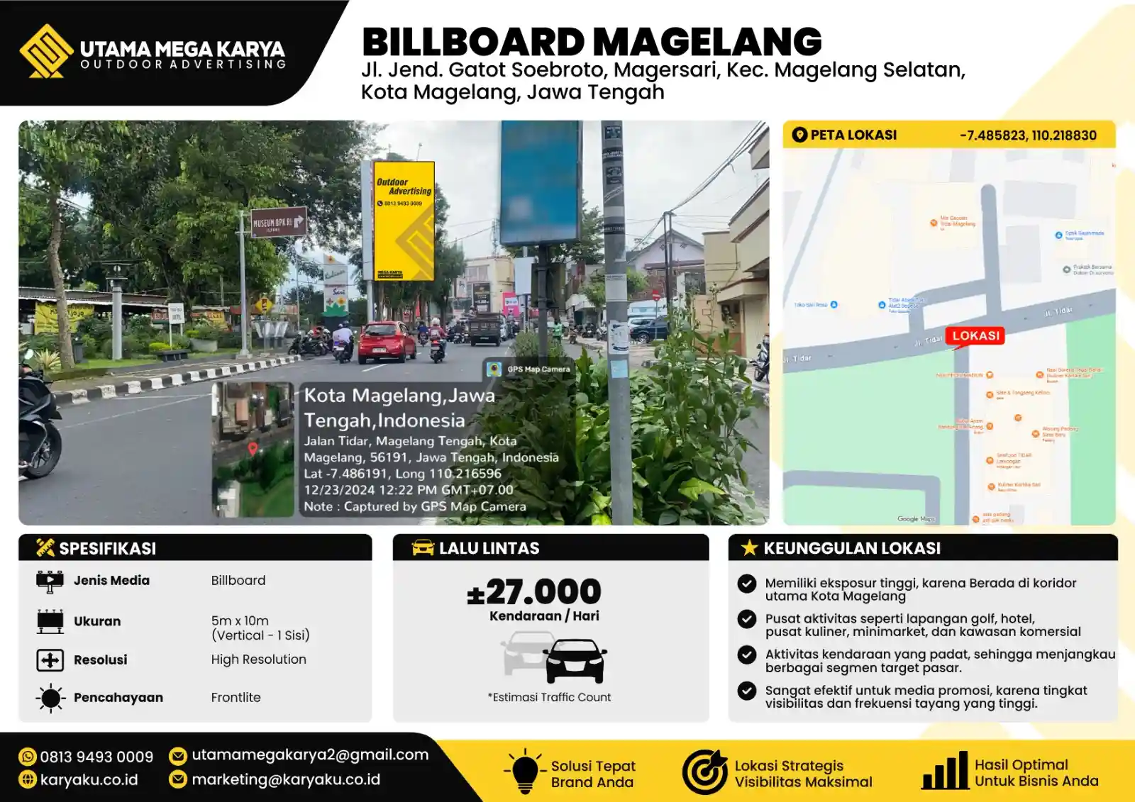 Sewa Titik Billboard di Magelang, JL Jend. Gatot Soebroto, Magersari, Kec. Magelang Selatan, Kota Magelang. Jawa Tengah