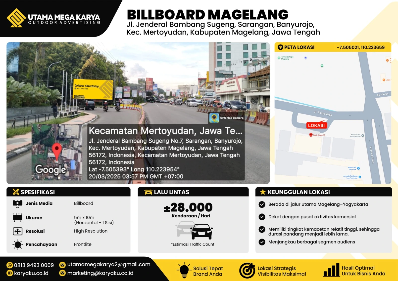 Sewa Titik Billboard di Magelang, Jl. Jenderal Bambang sugeng. sarangan. banyurojo, Kec. Mertoyudan, Kabupaten Magelang, Jawa Tengah