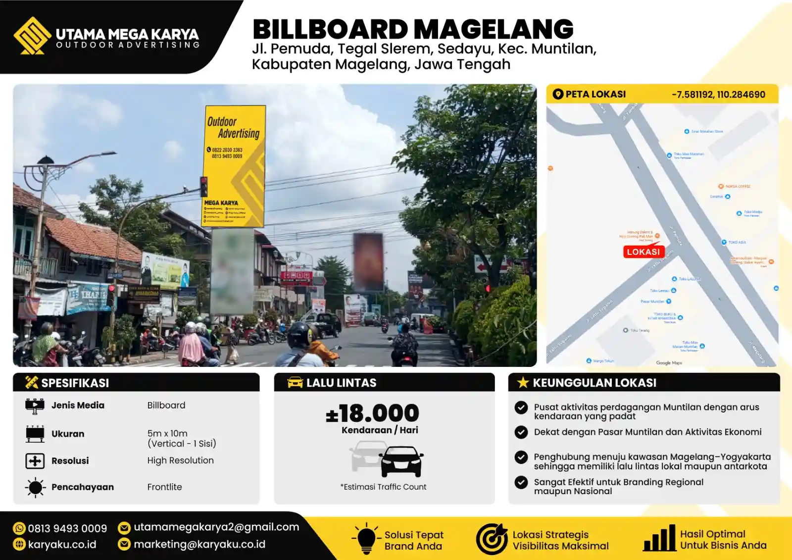 Sewa Titik Billboard di Magelang, Jl. Pemuda Tegal Slerem, Sedayu, Kec. Muntilan Kabupaten Magelang Jawa Tengah