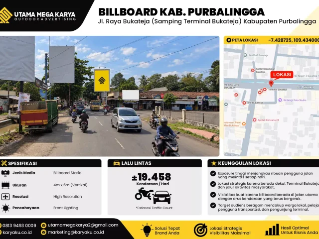Sewa Titik Baliho dan Billboard di Jl. Raya Bukateja (Samping Terminal Bukateja) Kabupaten Purbalingga