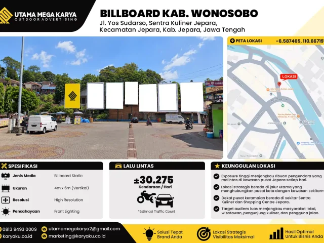 Sewa Titik Billboard di Jl. Yos Sudarso, Sentra Kuliner Jepara, Kecamatan Jepara, Kab. Jepara, Jawa Tengah