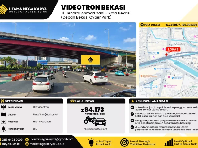 Sewa Titik Videotron di Jl. Jendral Ahmad Yani, Kota Bekasi, Jawa Barat (Depan Bekasi Cyber Park)