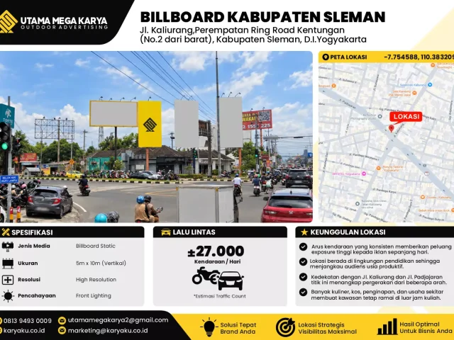 Sewa Titik Baliho dan Billboard di Jl. Kaliurang,Perempatan Ring Road Kentungan Kabupaten Sleman, D.I.Yogyakarta