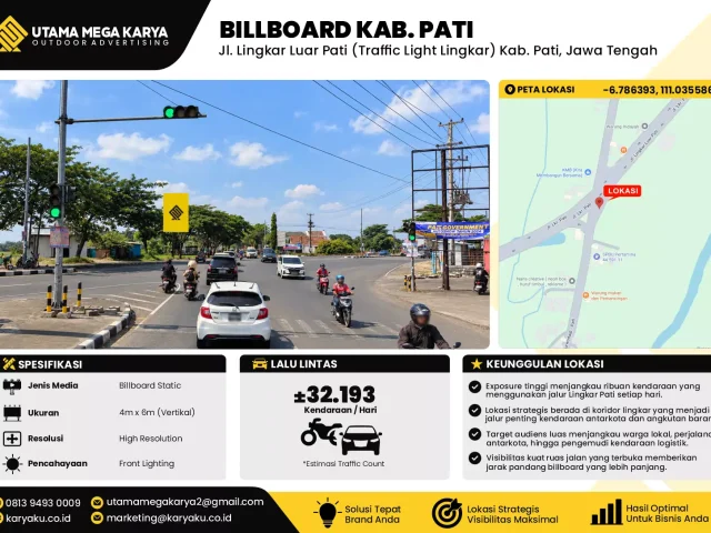 Sewa Titik Billboard di Jl. Lingkar Luar Pati (Traffic Light Lingkar) Kab. Pati, Jawa Tengah
