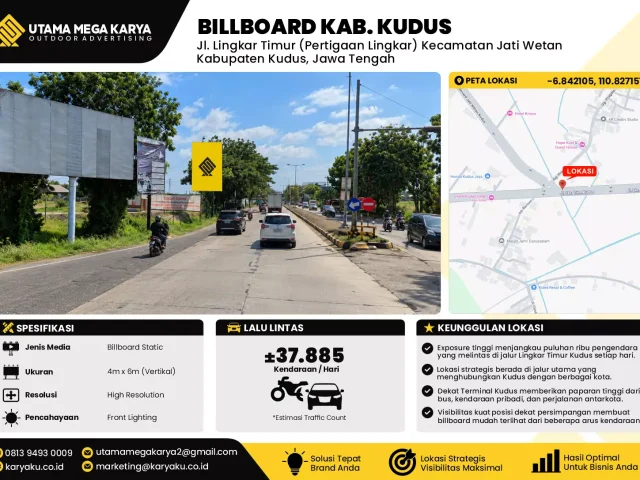 Sewa Titik Billboard di Jl. Lingkar Timur (Pertigaan Lingkar) Kecamatan Jati WetanKabupaten Kudus, Jawa Tengah