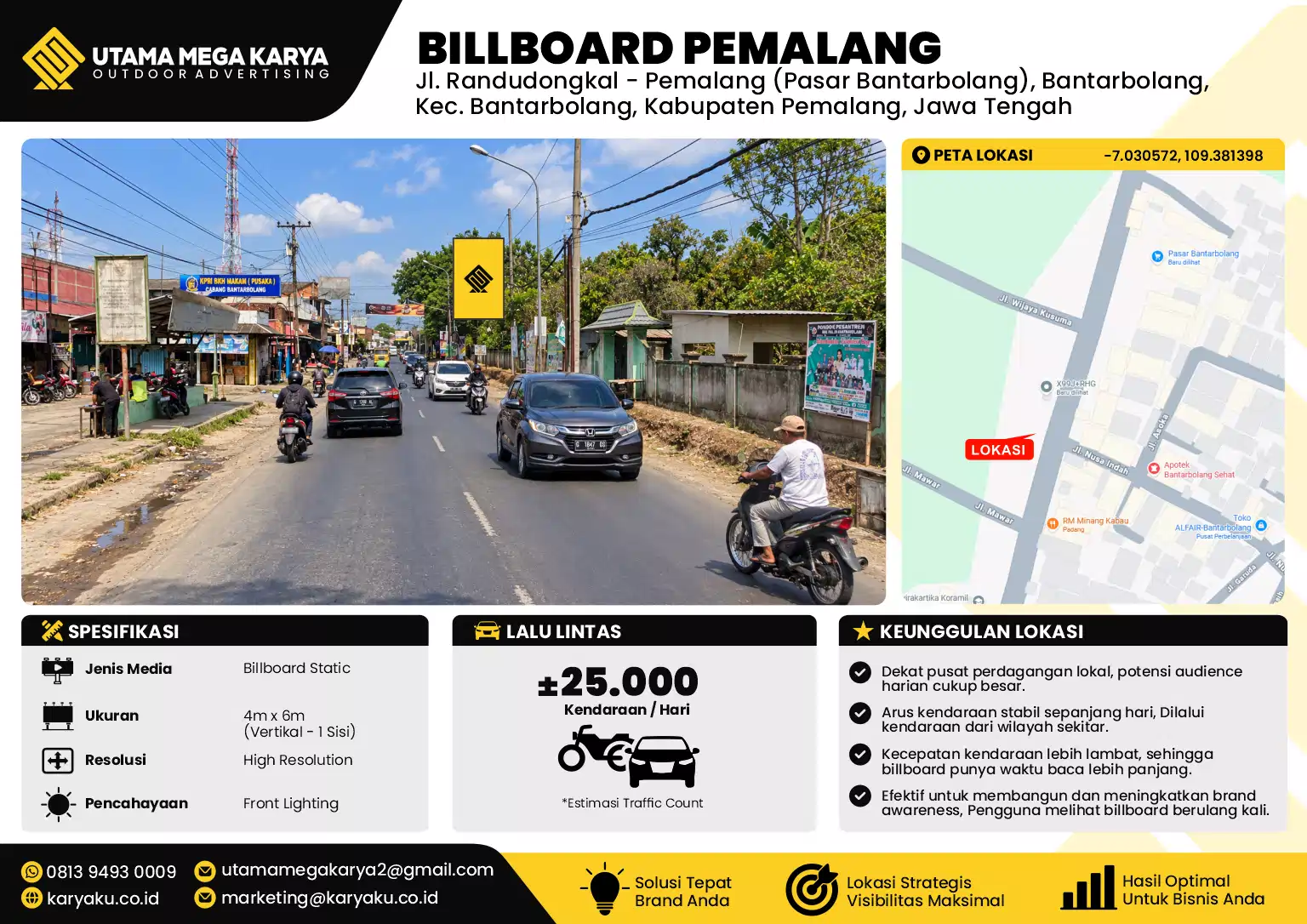 Sewa Titik Billboard di Jl. Randudongkal - Pemalang (Pasar Bantarbolang), Bantarbolang, Kec. Bantarbolang, Kabupaten Pemalang, Jawa Tengah