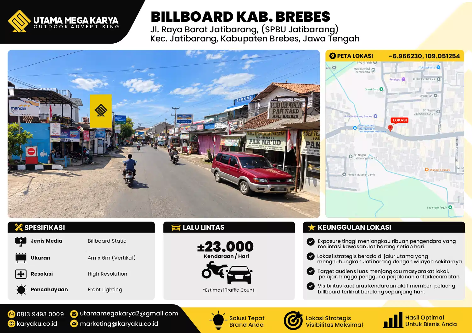 Sewa Titik Baliho dan Billboard di Jl. Raya Barat Jatibarang, (SPBU Jatibarang) Kec. Jatibarang, Kabupaten Brebes, Jawa Tengah
