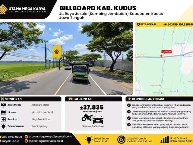 Sewa Titik Billboard di JL. Raya Jekulo (Samping Jembatan) Kabupaten KudusJawa Tengah