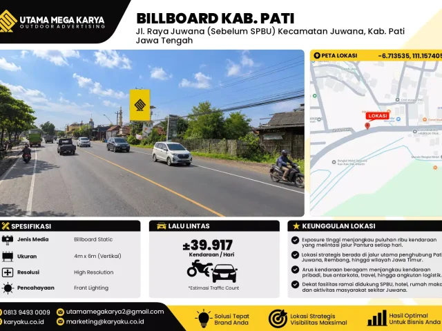Sewa Titik Billboard di Jl. Raya Juwana (Sebelum SPBU) Kecamatan Juwana, Kab. PatiJawa Tengah