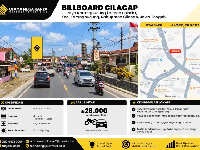 Sewa Titik Baliho dan Billboard di Jl. Raya Karangpucung (depan Polsek), Karangpucung,Kec. Karangpucung, Kabupaten Cilacap, Jawa Tengah