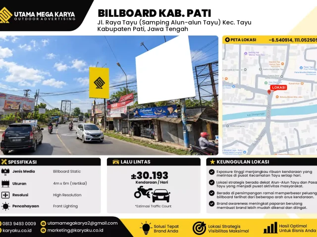 Sewa Titik Billboard di Jl. Raya Tayu (Samping Alun-alun Tayu) Kec. TayuKabupaten Pati, Jawa Tengah