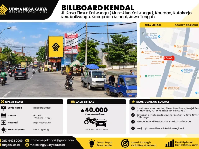 Sewa Titik Baliho dan Billboard di J. Raya Timur Kaliwungu (Alun-Alun Kaliwungu), Kauman, Kutoharjo, Kec. Kaliwungu, Kabupaten Kendal, Jawa Tengah